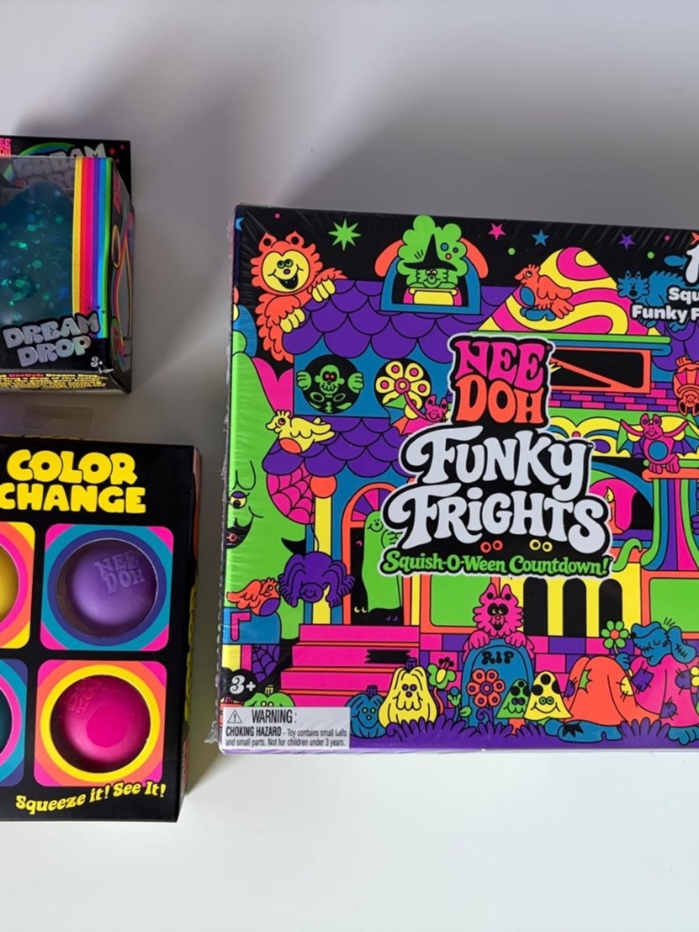 NeeDoh Funky Frights Squish-O-Ween Countdown Halloween Teenie Color Dream Drop